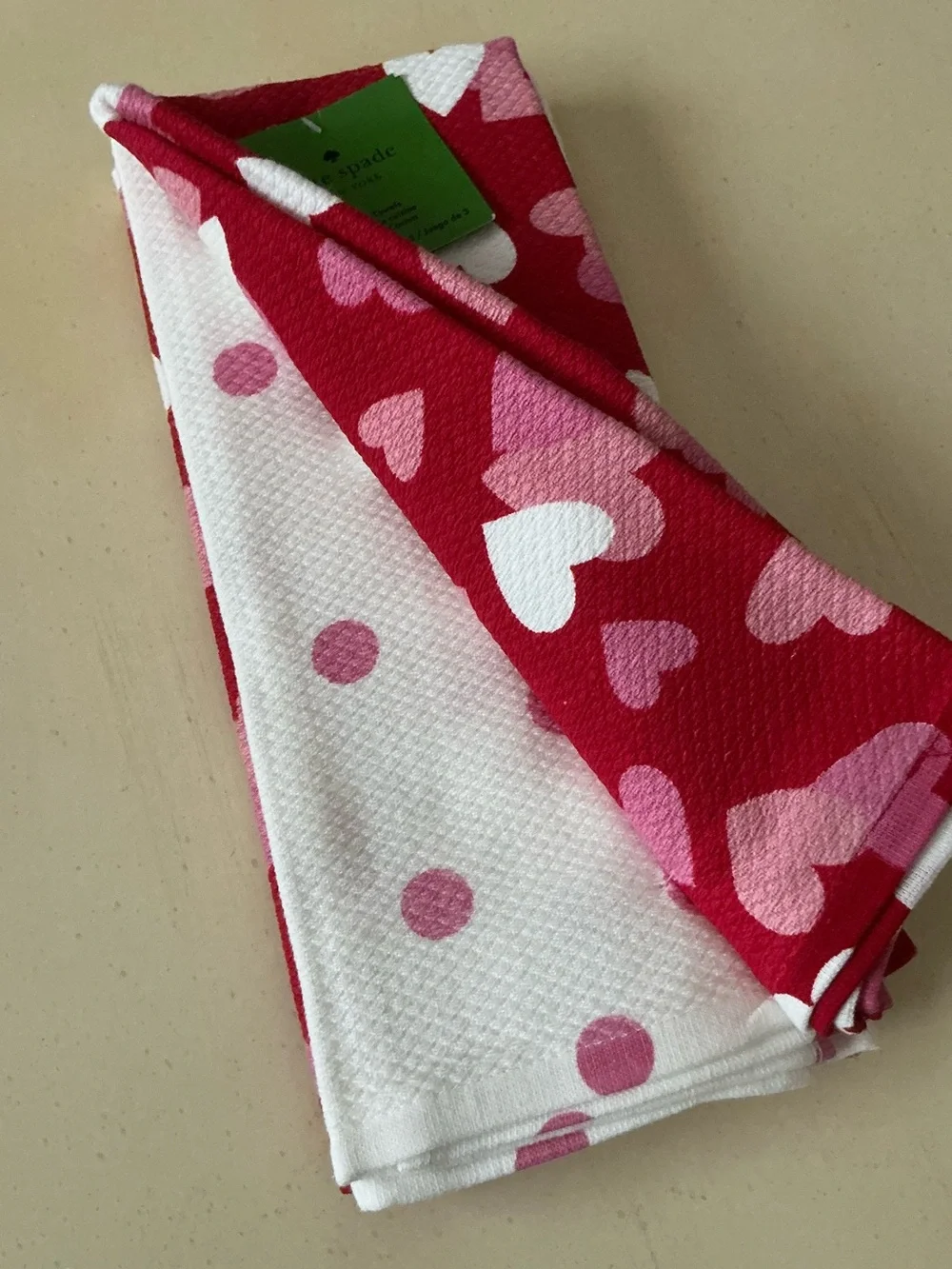 NWT Set/3 Valentine Hearts Design Kitchen Dish Towels 💕
